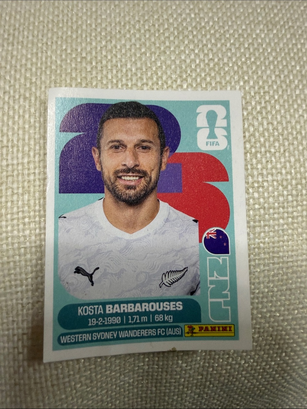 Panini FIFA Sticker - Kosta Barbarouses - New Zealand